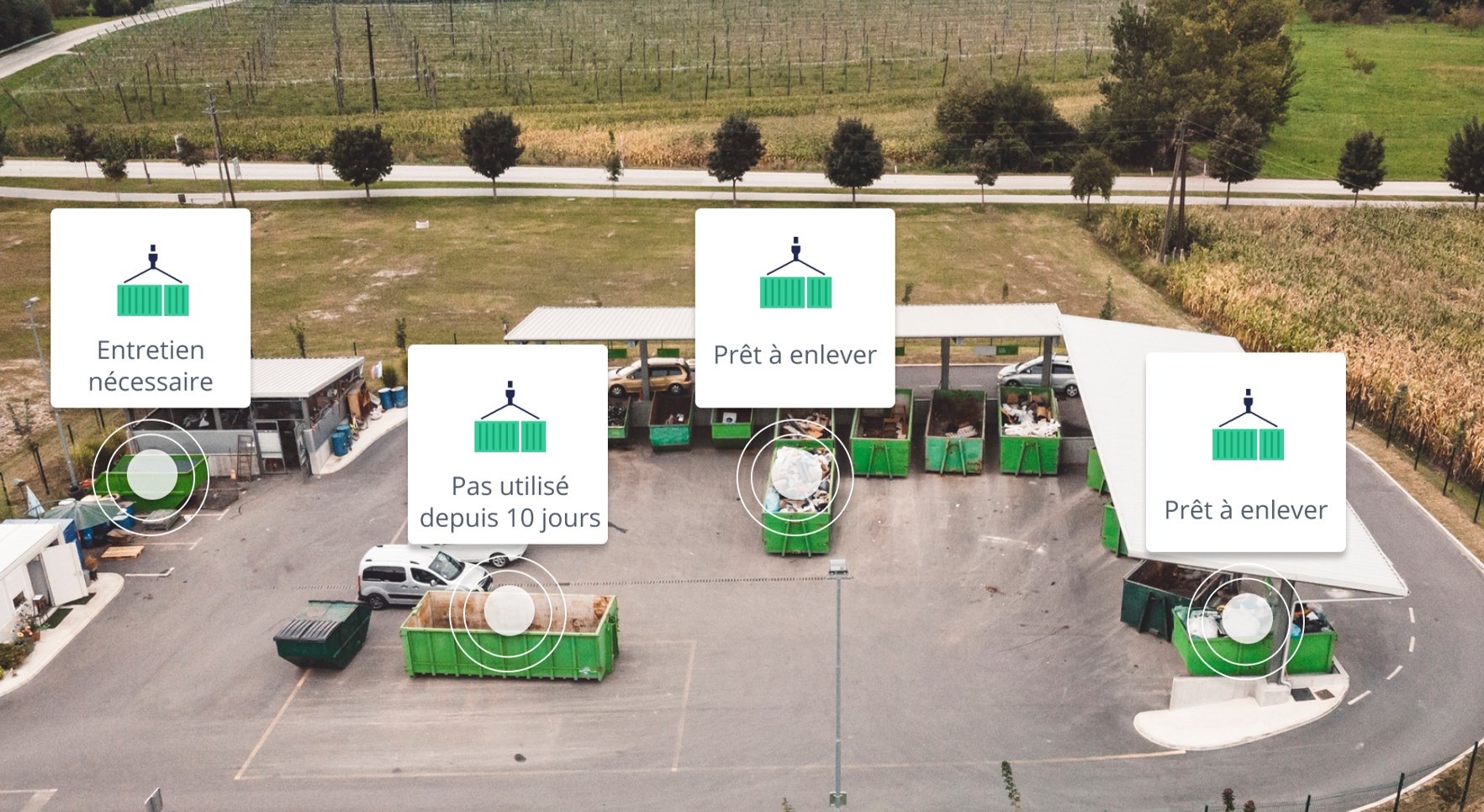 Gestion des bennes et conteneurs de déchets avec TRAKmy