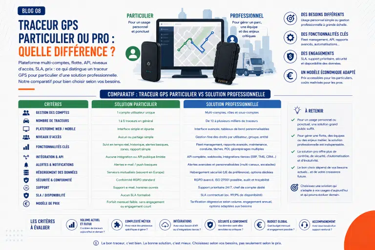 Traceur GPS particulier ou pro : quelle différence ?
