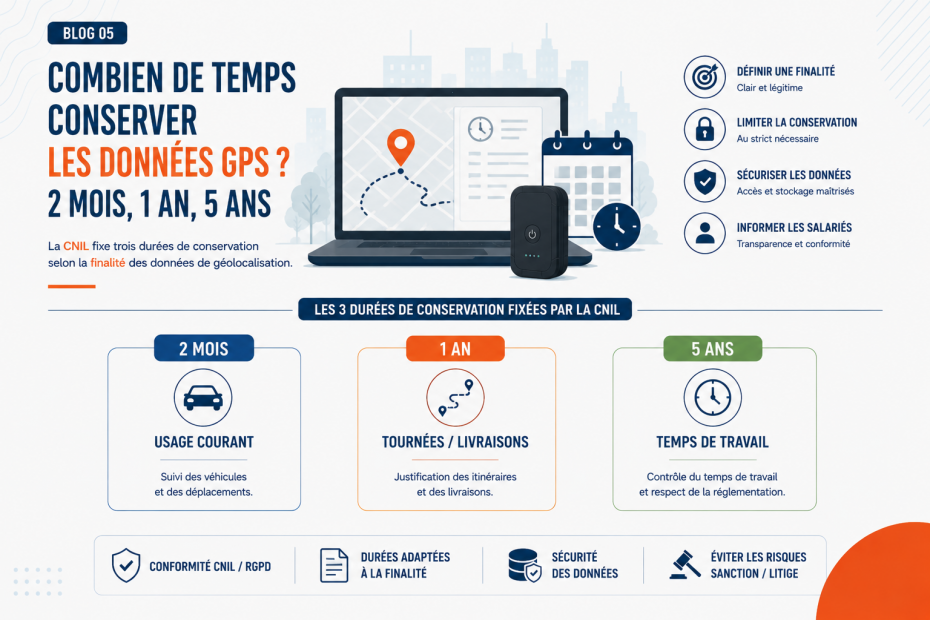 Conservation des données GPS selon la CNIL