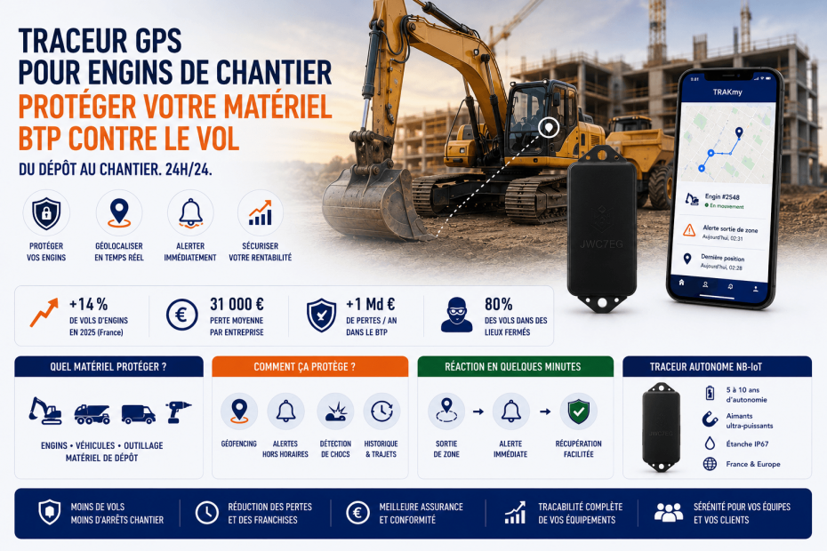 Traceur GPS pour engins de chantier