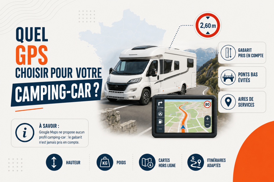 GPS camping-car avec prise en compte du gabarit : hauteur, poids et ponts bas évités