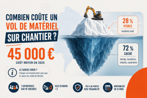 Coût d'un vol de matériel sur chantier BTP : 45 000 € en moyenne dont 72 % de coûts cachés