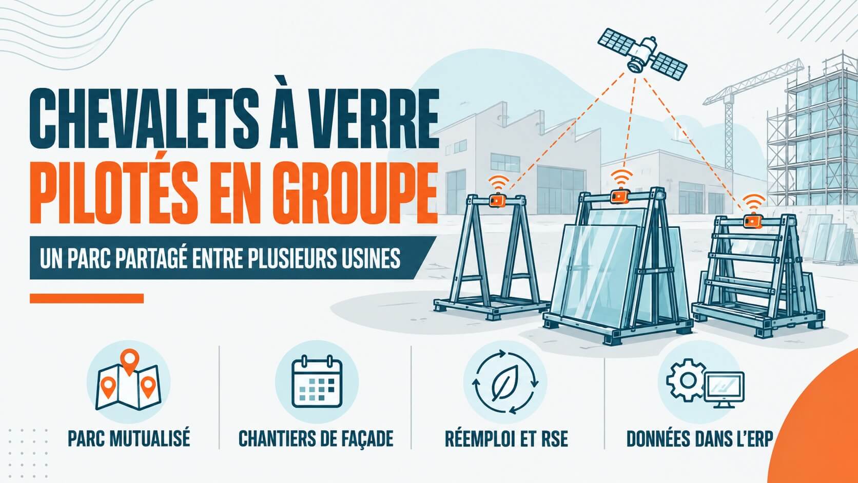 Chevalets à verre perdus entre usines, clients et chantiers de façade ? Traceur GPS, réemploi PPWR et bilan carbone : la méthode pour un groupe multi-sites.